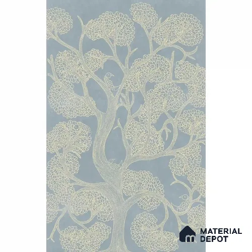 Suhani Indian Madhubani Art light Blue Handmade (Customised Wallpaper)