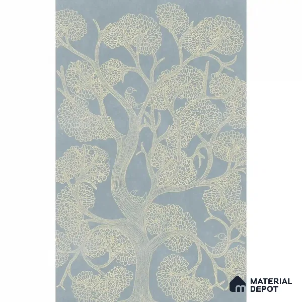 Suhani Indian Madhubani Art light Blue Handmade (Customised Wallpaper)