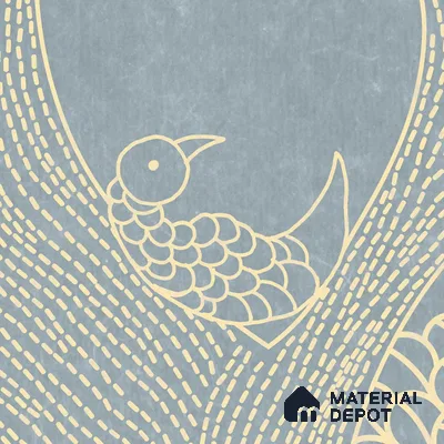 Suhani Indian Madhubani Art light Blue Canvas (Customised Wallpaper)