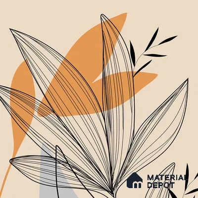 Sunrise Abstract Floral Line Art for Wall Canvas (Customised Wallpaper)
