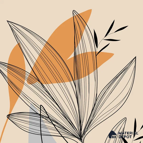 Sunrise Abstract Floral Line Art for Wall Canvas (Customised Wallpaper)