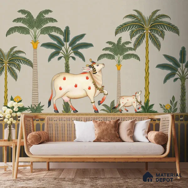 Surabhi Pichwai Wallpaper, Customised for Walls(Canvas)