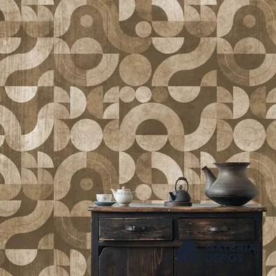 Sutra Sepia Abstract Geometric Pattern 10 Meter x 19.68 inches Soft Feel Wallpaper - 54 Sq. Ft. | Minimum 15% wastage during installation