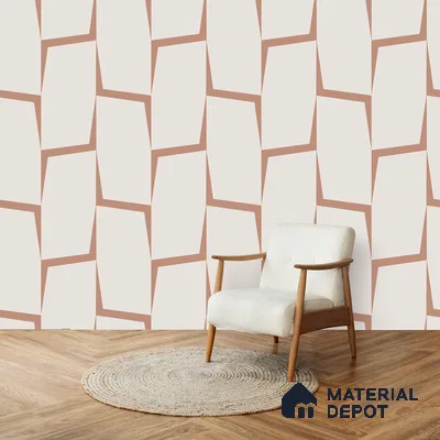 Terra Twists Abstract Modern for Walls, Orange Canvas (Customised Wallpaper)