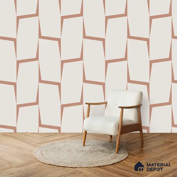 Terra Twists Abstract Modern for Walls, Orange Canvas (Customised Wallpaper)