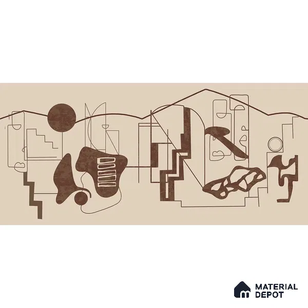 Timeless Structures Brown Abstract Customised Soft Feel Wallpaper for Rooms