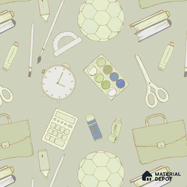 Tools for Adventure, Kids Wallpapers for Rooms, Green 10 Meter x 19.68 Inches Canvas Paper Type Wallpaper -54 Sq. Ft. | Minimum 15% wastage during installation