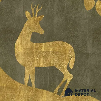 Tree of Life Handmade Wallpaper in Style of Pichwai Art Form Customised for Rooms Green