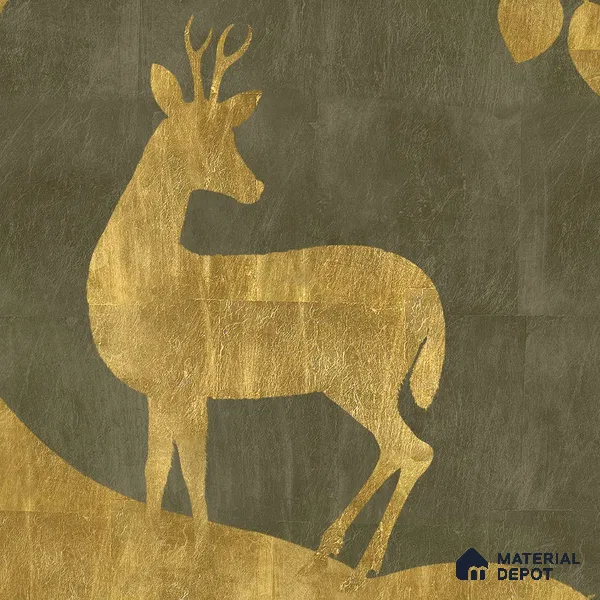 Tree of Life Handmade Wallpaper in Style of Pichwai Art Form Customised for Rooms Green