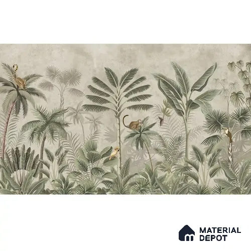 Tropical Dreams Artful Design Vintage Feel Handmade (Customised Wallpaper)