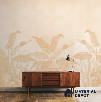 Tropical Forest, Digitally Painted Yellow Color Soft Feel (Customised Wallpaper)