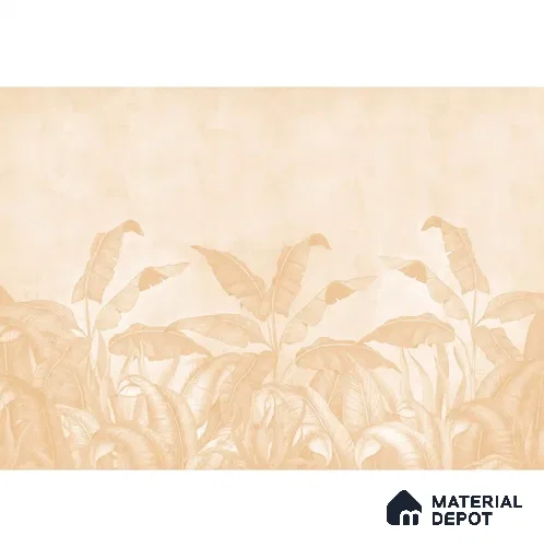 Tropical Forest, Digitally Painted Yellow Color Soft Feel (Customised Wallpaper)