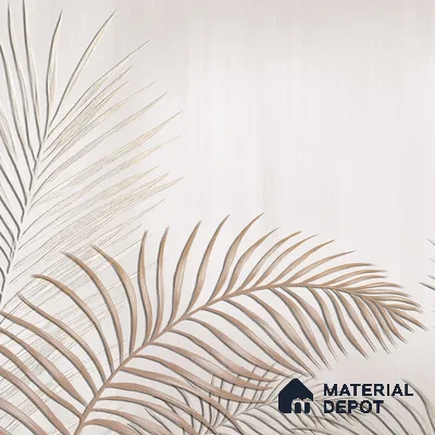 702022 - Tropical Leaves in Subtle Background Wallpaper Design Indrani Series Canvas Tropical Design (Customised Size Wallpaper )