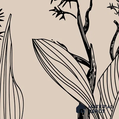 Tropical Lineage Jungle Line Art Wallpaper for Rooms Indrani Series Soft Feel Tropical Design (Customised Size Wallpaper )