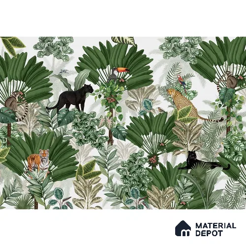 Tropical Tales: Deep Forest Wallpaper Sukoon Series Canvas Tropical Design (Customised Size Wallpaper)