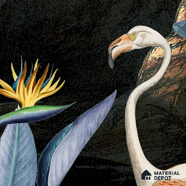 Tropical Theme Wallpaper Design with Flamingoes Indrani Series Soft Feel Tropical Design (Customised Size Wallpaper )