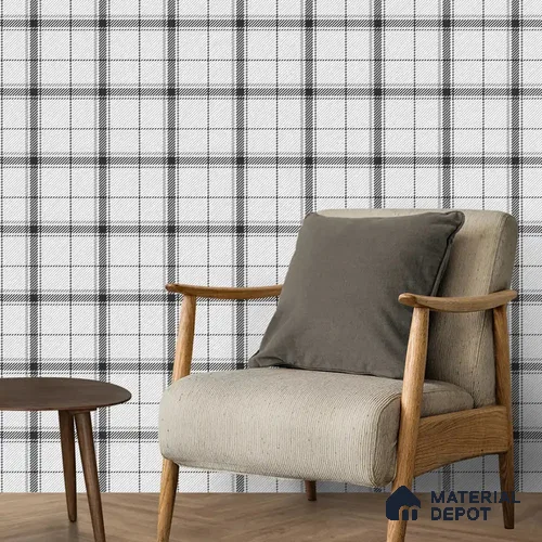 Tweed Design Roll in Black and white Color 10 Meter x 19.68 inches Canvas Wallpaper - 54 Sq. Ft. | Minimum 15% wastage during installation