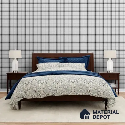 Tweed Design Roll in Black and white Color 10 Meter x 19.68 inches Canvas Wallpaper - 54 Sq. Ft. | Minimum 15% wastage during installation
