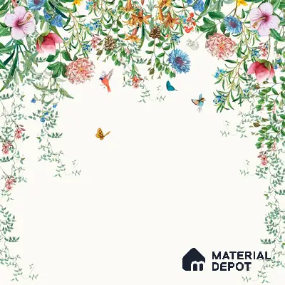 Unique Hanging Floral and Bird Wallpaper for Bedrooms Sparkla N Shine Series Soft Feel Florals Design (Customised Size Wallpaper)