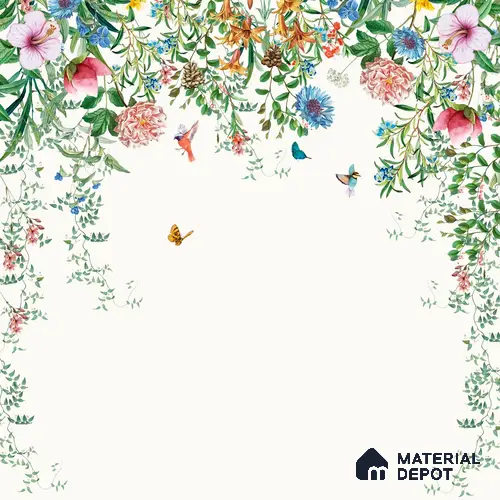 Unique Hanging Floral and Bird Wallpaper for Bedrooms Sparkla N Shine Series Canvas Florals Design (Customised Size Wallpaper)