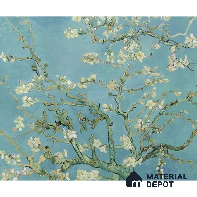 Vincent Van Gough Almond Blossom Painting Wallpaper for Wall Indrani Series Soft Feel Tropical Design (Customised Size Wallpaper )