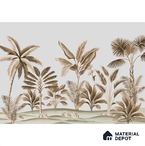 Vintage Color Trees Tropical Room Soft Feel (Customised Wallpaper)