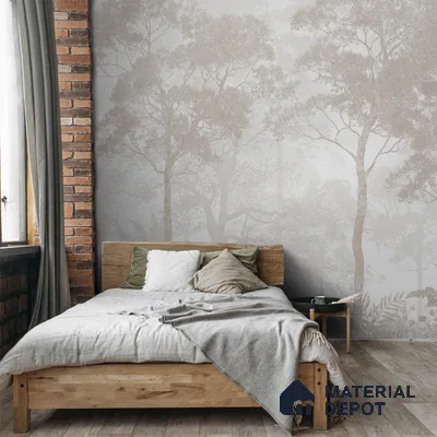 Vintage Forest Theme for Rooms, Sepia Handmade (Customised Wallpaper)