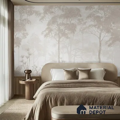 Vintage Forest Theme for Rooms, Sepia Handmade (Customised Wallpaper)