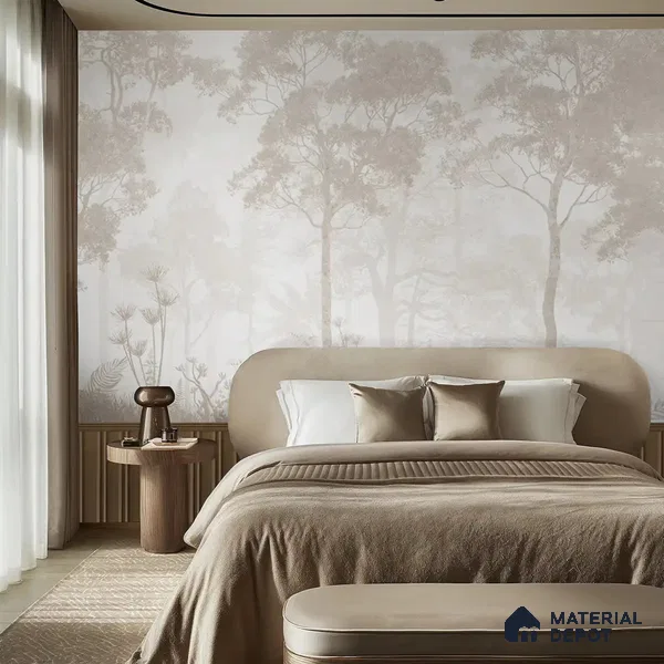Vintage Forest Theme for Rooms, Sepia Handmade (Customised Wallpaper)