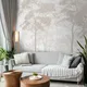 A close-up of aYellow Chinoiserie Wallpaper with Flowers and Birds, Customised Sparkla N Shine Series Chinoserie Design (Customised Size Wallpaper) with a finish available at Material Depot in Bangalore