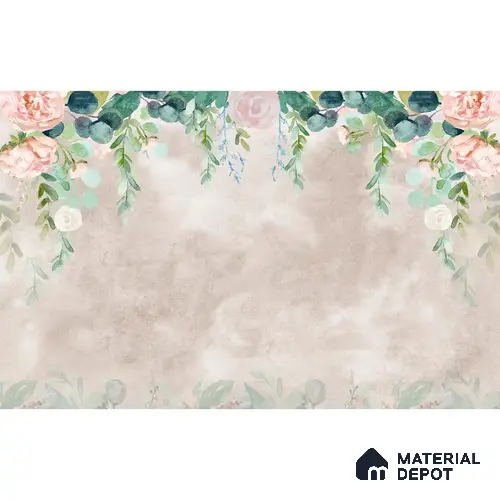 Water Color Look Hanging Floral for Bedrooms Pink Handmade (Customised Wallpaper)