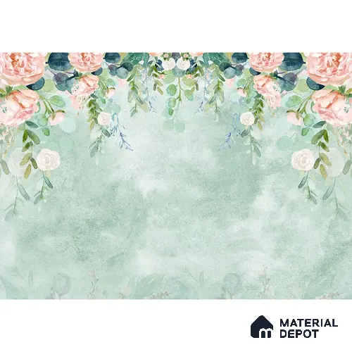 Water Color Look Hanging Floral Wallpaper for Bedrooms Indrani Series Canvas Artistic Design (Customised Size Wallpaper )