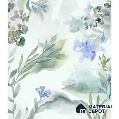 Water Colors Look Floral Wallpaper Indrani Series Canvas Florals Design (Customised Size Wallpaper )
