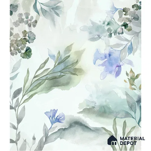 Water Colors Look Floral Wallpaper Indrani Series Canvas Florals Design (Customised Size Wallpaper )