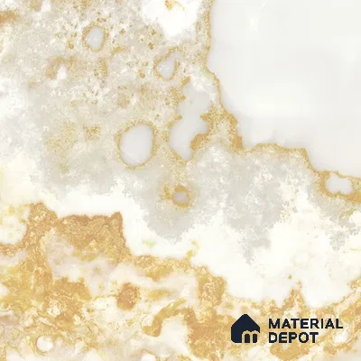 White and Golden Natural Marble Style Wall Wallpaper Indrani Series Handmade Marble Design (Customised Size Wallpaper )