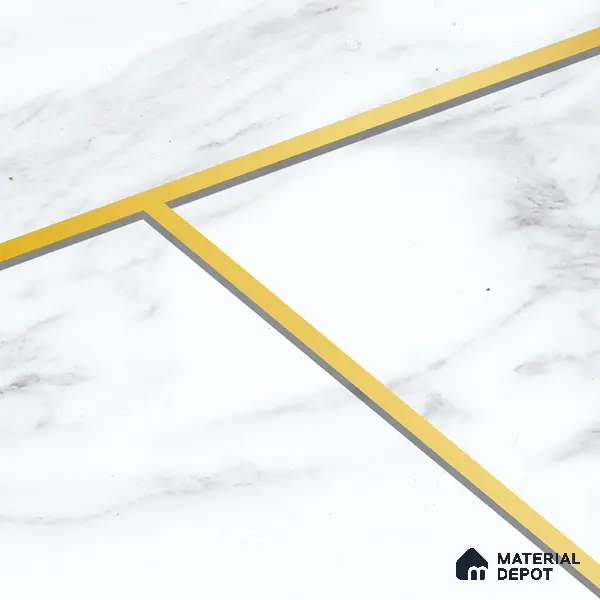 White Marble Design with Golden Stripes Wallpaper Indrani Series Canvas Marble Design (Customised Size Wallpaper )