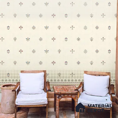 Yellow Indian Motif for Rooms Handmade (Customised Wallpaper)