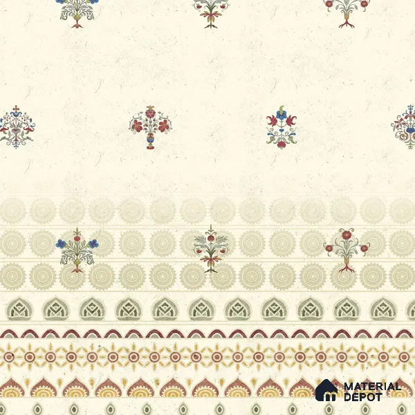 Yellow Indian Motif for Rooms Handmade (Customised Wallpaper)