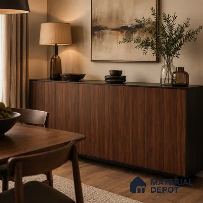 Wooden Look 10478 FWD Precott Walnut 8 ft x 4 ft Texture Finish Decorative Laminate - 0.8 mm | Suitable for TV Unit, Wardrobe, Kitchen Cabinets