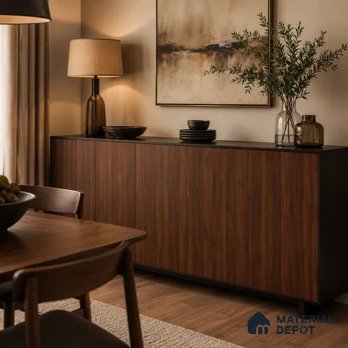 Wooden Look 10478 FWD Precott Walnut 8 ft x 4 ft Texture Finish Decorative Laminate - 0.8 mm | Suitable for TV Unit, Wardrobe, Kitchen Cabinets