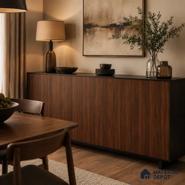 Wooden Look 10478 FWD Precott Walnut 8 ft x 4 ft Texture Finish Decorative Laminate - 0.8 mm | Suitable for TV Unit, Wardrobe, Kitchen Cabinets