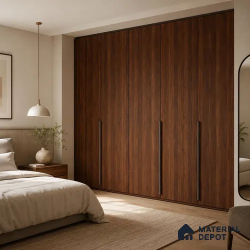 Wooden Look 10478 FWD Precott Walnut 8 ft x 4 ft Texture Finish Decorative Laminate - 0.8 mm | Suitable for TV Unit, Wardrobe, Kitchen Cabinets