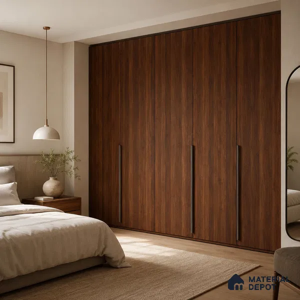 Wooden Look 10478 FWD Precott Walnut 8 ft x 4 ft Texture Finish Decorative Laminate - 0.8 mm | Suitable for TV Unit, Wardrobe, Kitchen Cabinets