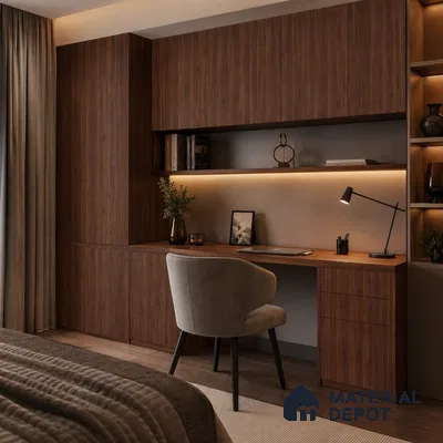 Wooden Look 10478 FWD Precott Walnut 8 ft x 4 ft Texture Finish Decorative Laminate - 0.8 mm | Suitable for TV Unit, Wardrobe, Kitchen Cabinets