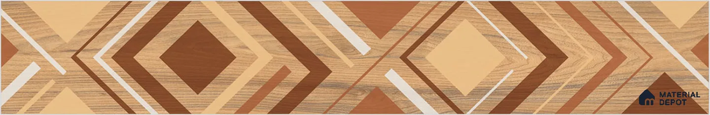 Brown Wood Floor Tile TL 06995 1200x195 mm Vitrified Carving Matte Finish - 9 mm | 3 Random Design | Suitable for Living Room, Bedroom, Bathroom | 2-3 mm Spacer is Mandatory