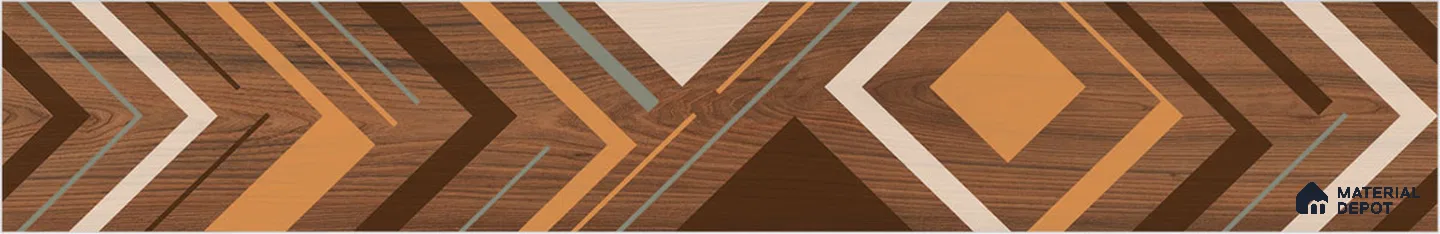 Brown Wood Floor Tile TL 07006 1200x195 mm Vitrified Carving Matte Finish - 9 mm | 3 Random Design | Suitable for Living Room, Bedroom, Bathroom | 2-3 mm Spacer is Mandatory