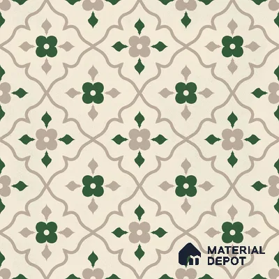 Moroccan Floor & Wall Carpet Centre Tile TL 12854 F | 1 ft x 1 ft Matte Finish Ceramic Tile - 10 mm | Suitable For Kitchen, Bathroom, Balcony