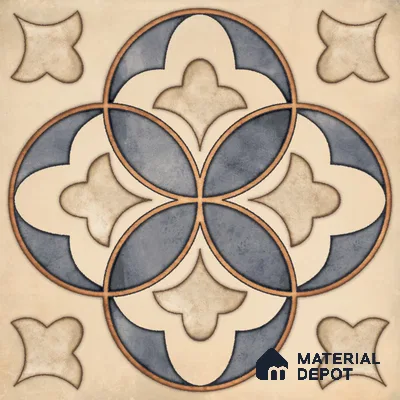 Moroccan Wall & Floor Tile TL 09455 Indo Decore 2 ft x 2 ft Fusion Finish Vitrified Tile - 9 mm | 1 Random Design | Suitable For Kitchen, Balcony, Dining Area | Please Expect a Slight Variation of Pattern