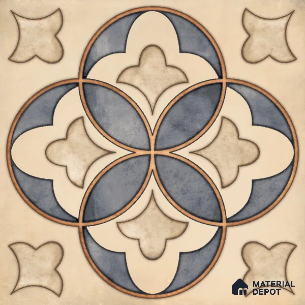Moroccan Wall & Floor Tile TL 09455 Indo Decore 2 ft x 2 ft Fusion Finish Vitrified Tile - 9 mm | 1 Random Design | Suitable For Kitchen, Balcony, Dining Area | Please Expect a Slight Variation of Pattern