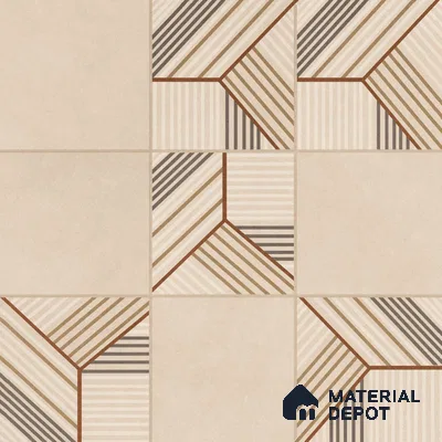 Moroccan Floor Tile TL 09453 West Beige 2 ft x 2 ft Fusion Finish Vitrified Tile - 9 mm | 1 Random Design | Suitable For Kitchen, Accent/Feature Wall, Dining Area | Please Expect a Slight Variation of Pattern